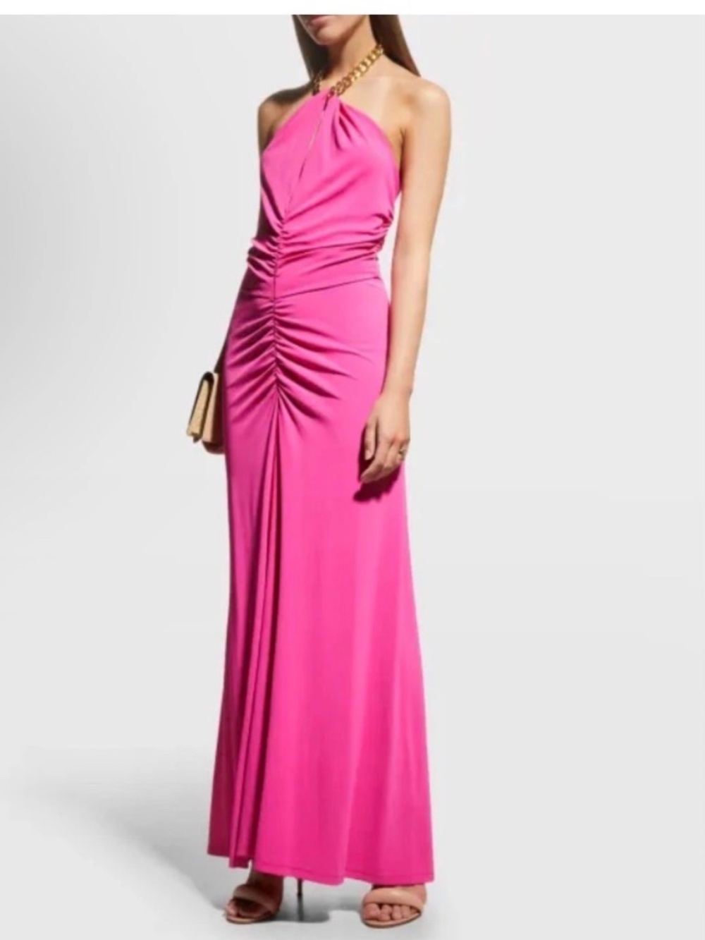 Veronica Beard hot pink halter top dress size L